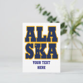 Flaggentext des Alaskan-Staates Postkarte (Stehend Vorderseite)