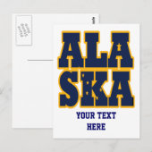 Flaggentext des Alaskan-Staates Postkarte (Vorne/Hinten)