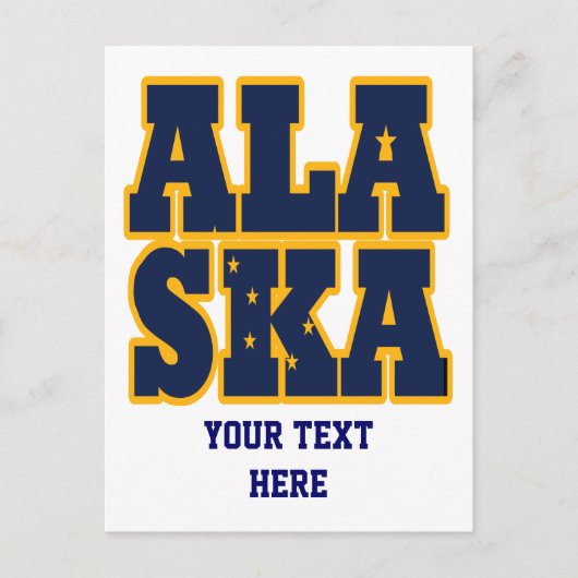 Flaggentext des Alaskan-Staates Postkarte (Vorderseite)