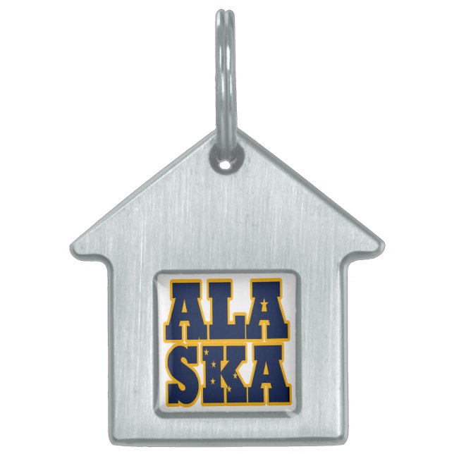 Flaggentext des Alaskan-Staates Tiermarke (Vorderseite)