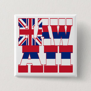 Flaggentext von Hawaii Button