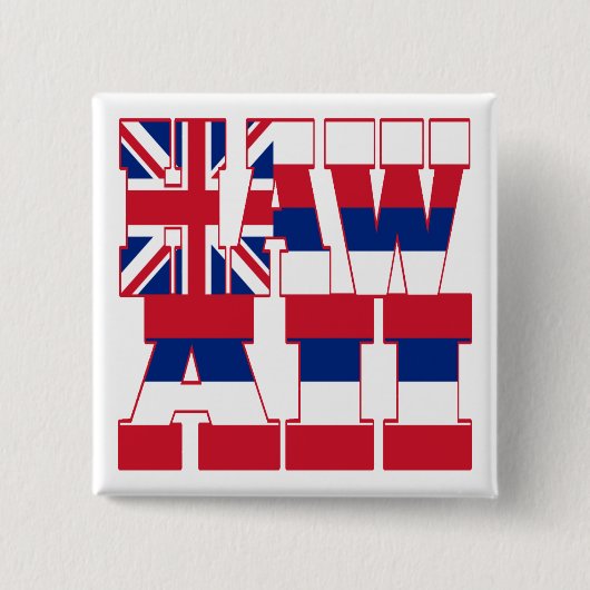 Flaggentext von Hawaii Button (Vorderseite)