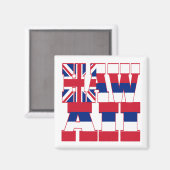 Flaggentext von Hawaii Magnet (Vorderseite/Rückseite)