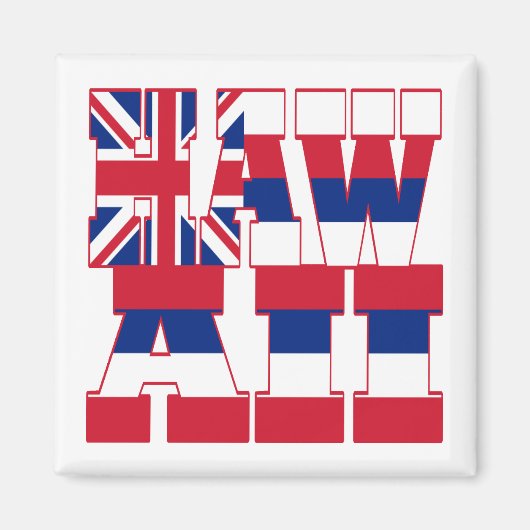 Flaggentext von Hawaii Magnet (Vorne)