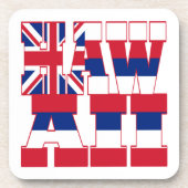 Flaggentext von Hawaii Untersetzer (Vorderseite)