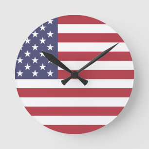 Flaggenvereinigte Staaten Amerika Runde Wanduhr