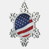 Flaggenverzierung der Staaten Schneeflocken Zinn-Ornament (Rechts)