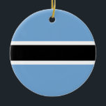 Flaggenverzierung von Botswana Keramik Ornament<br><div class="desc">Ornament mit der Flagge von Botswana,  offiziell die Republik Botswana.</div>