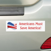 Flaggenwelle, Amerikaner muss Amerika retten! Autoaufkleber (Auf Auto)