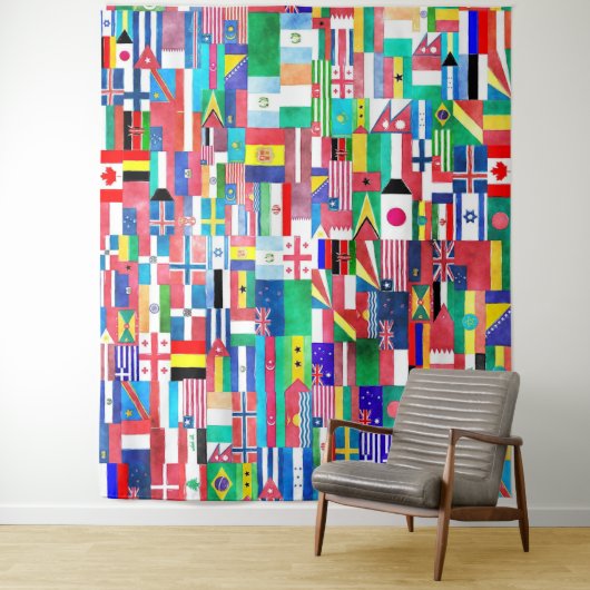 Flaggenwelt Wandteppich (Beispiel)