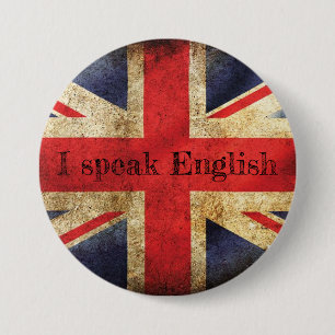 Flaggschiff I speak English Button