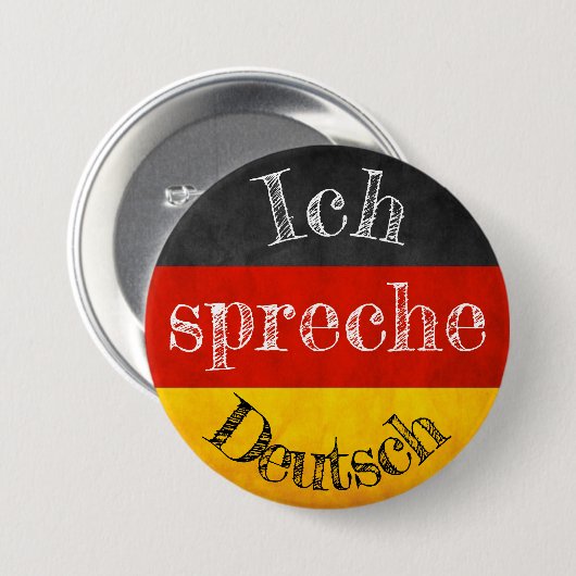 Flaggschiff Ich spreche Deutsch Button (Vorne & Hinten)
