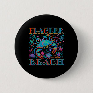 Flagler Beach Florida Blaue Krabbe Sommer Strandur Button