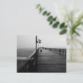 Flagler Beach Pier Schwarz-Weiß-Fotografie Postkarte (Stehend Vorderseite)
