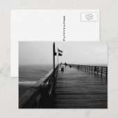 Flagler Beach Pier Schwarz-Weiß-Fotografie Postkarte (Vorne/Hinten)