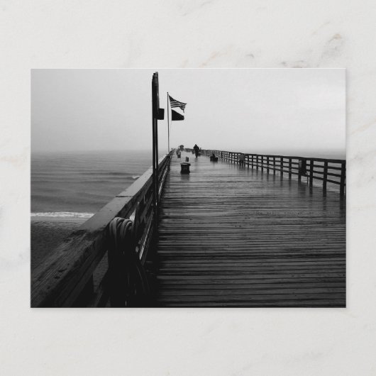 Flagler Beach Pier Schwarz-Weiß-Fotografie Postkarte (Vorderseite)