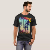 Flagler Beach Retro Vintage Palme Tree T-Shirt (Vorne ganz)