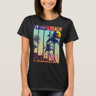 Flagler Beach Retro Vintage Palme Tree T-Shirt