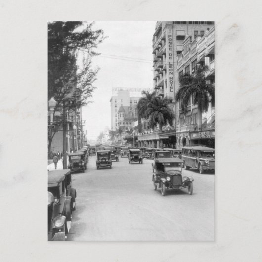 Flagler Street, Miami, 1920er Postkarte (Vorderseite)