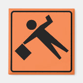 Flagman Ahead Highway-Zeichen Magnet (Vorne)