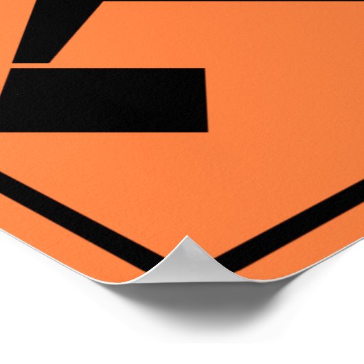 Flagman Ahead Highway-Zeichen Poster (Ecke)