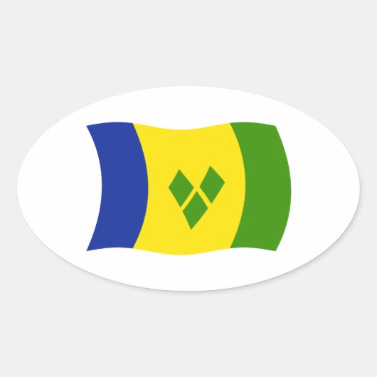 Flags-Aufkleber für Saint Vincent Grenadines Ovaler Aufkleber (Vorderseite)