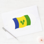 Flags-Aufkleber für Saint Vincent Grenadines Ovaler Aufkleber (Umschlag)