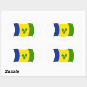 Flags-Aufkleber für Saint Vincent Grenadines Ovaler Aufkleber (Blatt)