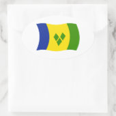 Flags-Aufkleber für Saint Vincent Grenadines Ovaler Aufkleber (Tasche)