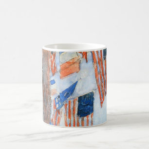 Flags Fifth Avenue by Childe Hassam, Vintag Art Kaffeetasse
