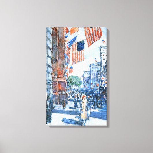 Flags Fifth Avenue by Childe Hassam, Vintag Art Leinwanddruck (Vorderseite)