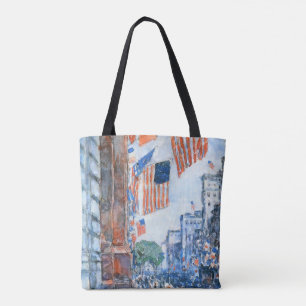 Flags Fifth Avenue by Childe Hassam, Vintag Art Tasche