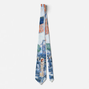 Flags Fifth Avenue von Childe Hassam, Vintage Art Krawatte