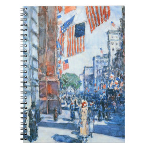 Flags Fifth Avenue von Childe Hassam, Vintage Art Notizblock
