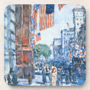 Flags Fifth Avenue von Childe Hassam, Vintage Art Untersetzer
