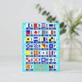 Flags für internationale Signalcodes Postkarte (Stehend Vorderseite)