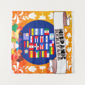 Flags Hispanic Heritage Month School Celebration Wandteppich (Vorderseite (Horizontal))