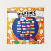 Flags Hispanic Heritage Month School Celebration Wandteppich (Vorderseite)