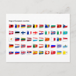 Flags of European country Postkarte