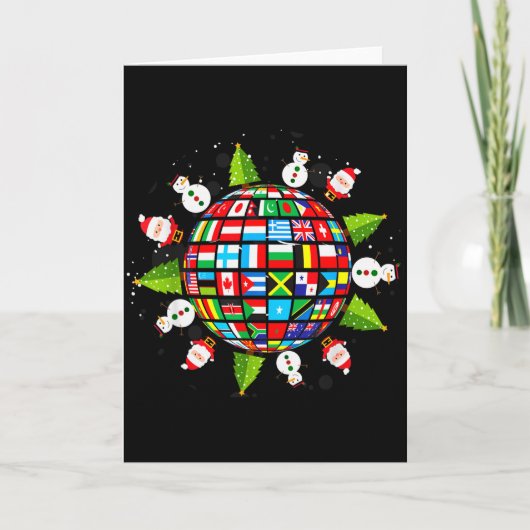 Flags Of The World, Xmas Around The Globe Karte (Vorderseite)