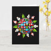 Flags Of The World, Xmas Around The Globe Karte (Gelbe Blume)