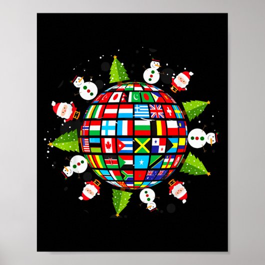 Flags Of The World, Xmas Around The Globe  Poster (Vorne)