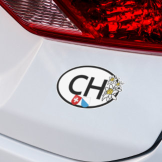 Flags von Schweiz und Zürich | Edelweiss-Blume | O Aufkleber