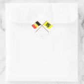 Flags zwischen Belgien und Flandern Runder Aufkleber (Tasche)