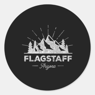 Flagstaff Arizona Az T-Shirt Vintage Wandern Retro Runder Aufkleber