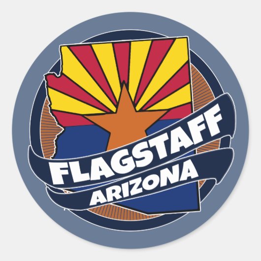 Flagstaff Arizona-Fahne platzte runde Aufkleber (Vorderseite)