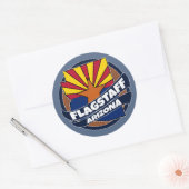 Flagstaff Arizona-Fahne platzte runde Aufkleber (Umschlag)