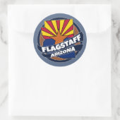 Flagstaff Arizona-Fahne platzte runde Aufkleber (Tasche)