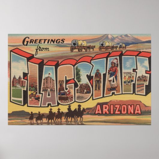 Flagstaff, Arizona - Große Buchstabenszenen Poster (Vorne)
