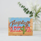 Flagstaff Arizona Vintage Reise Postkarte (Stehend Vorderseite)